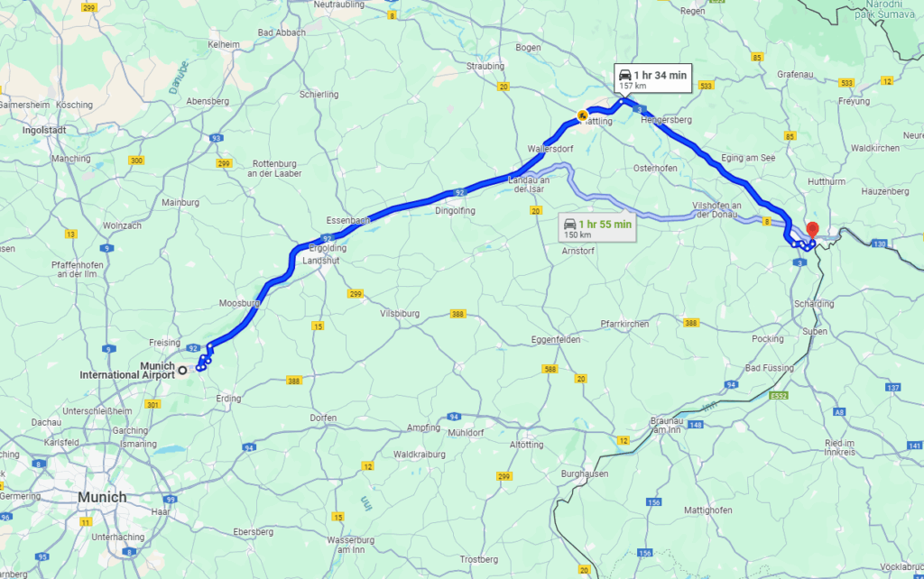 Munich to Passau road From Munich to Passau road