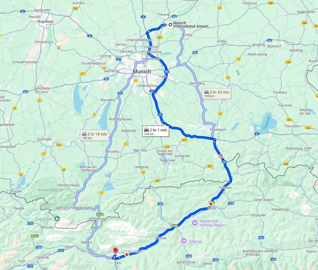 Munich to Innsbruck road Munich to Innsbruck road