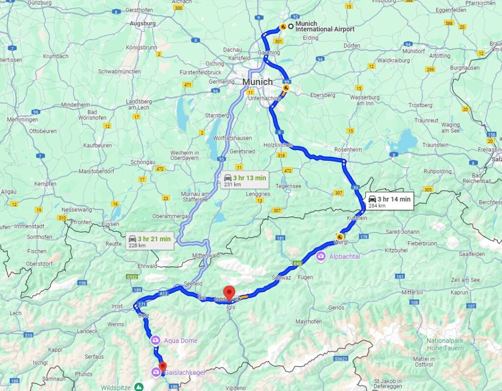 Munich to Sölden road Munich to Sölden road