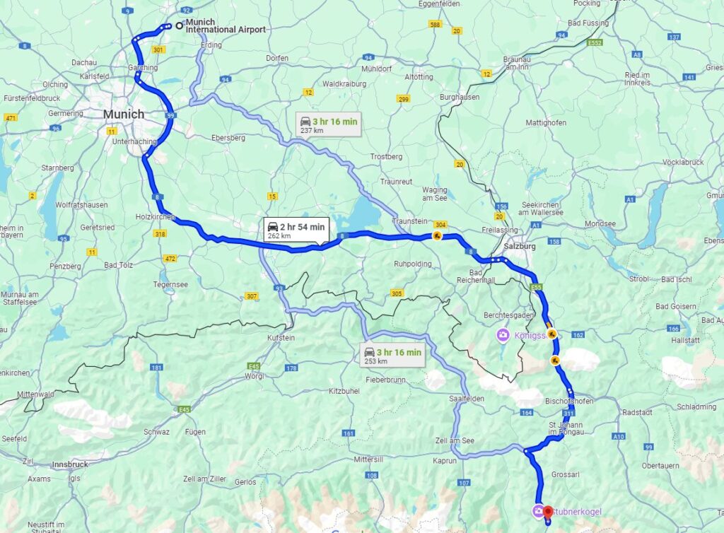 From Munich to Bad Gastein road