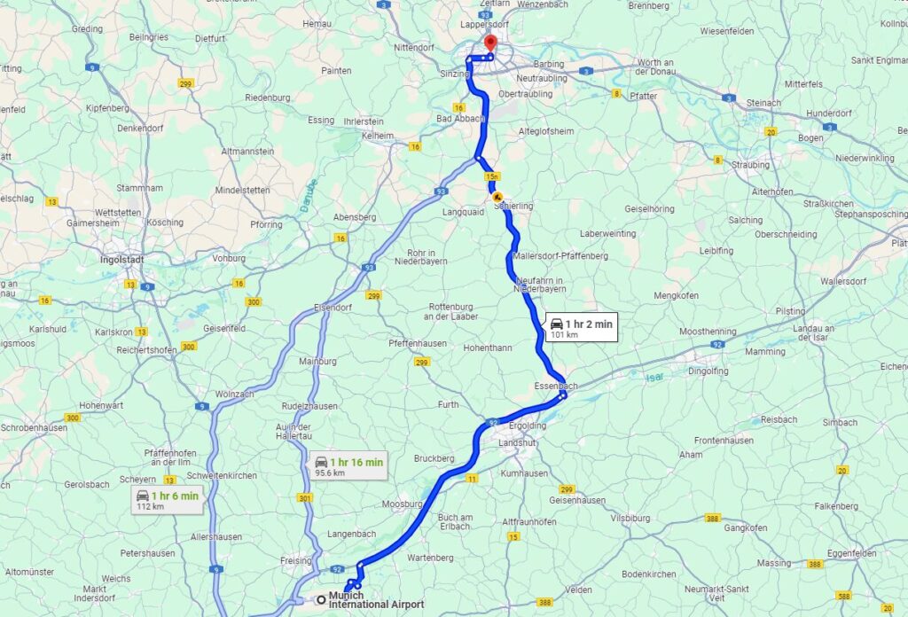 Munich to Regensburg road Munich to Regensburg road
