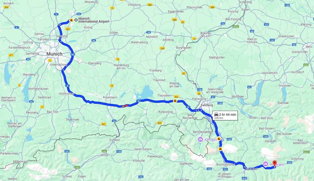 Munich to Schladming road From Munich to Schladming road