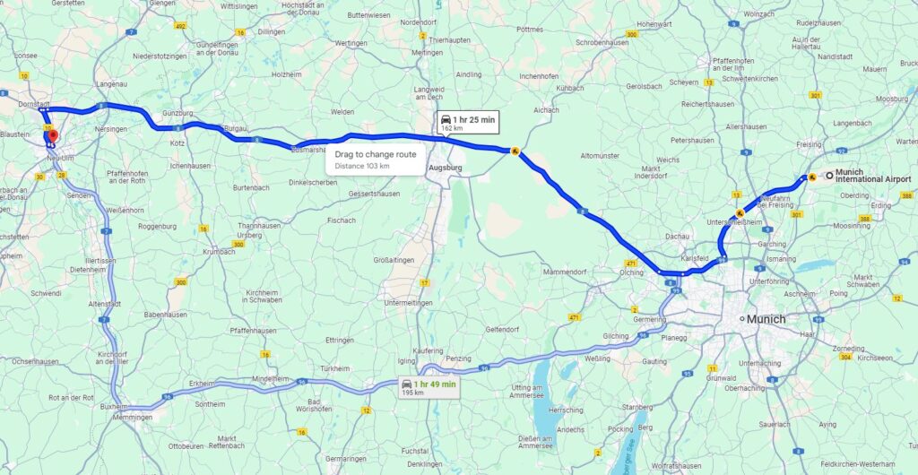 From Munich to Ulm road