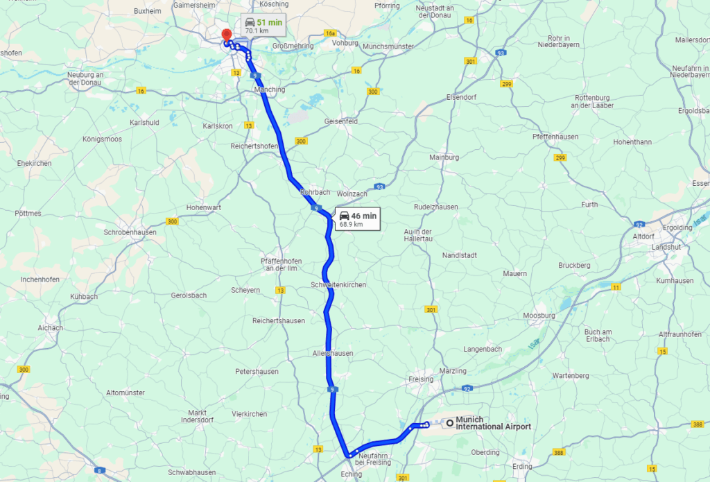 Munich to Ingolstadt road Munich to Ingolstadt road